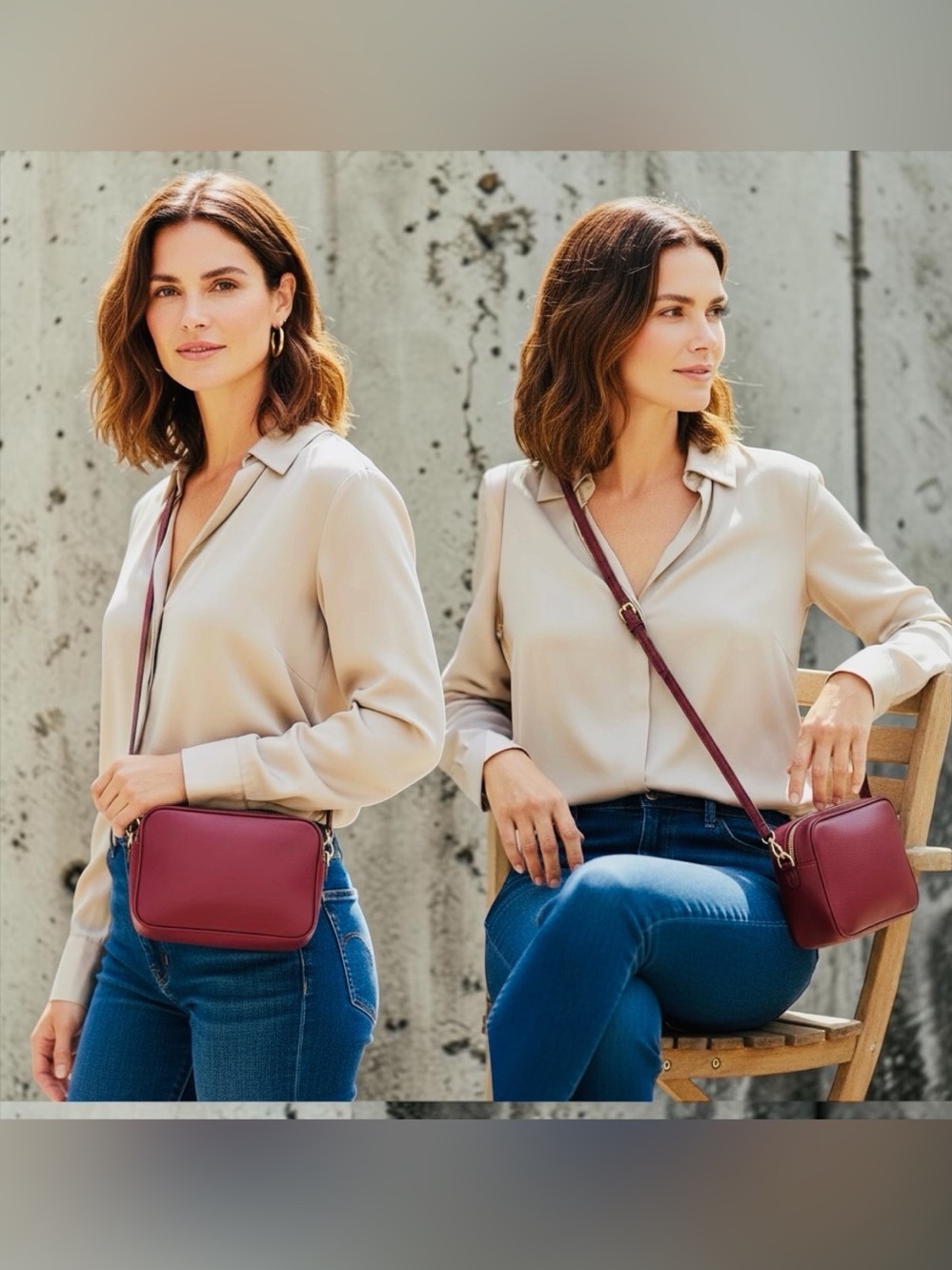 BANANA REPUBLIC Harper Double-Zip Camera Crossbody